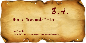 Bors Annamária névjegykártya