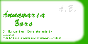annamaria bors business card