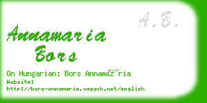 annamaria bors business card